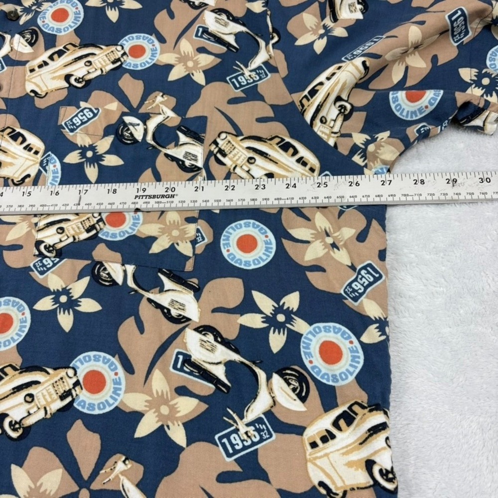 Munsingwear Mens XL/XG Hawaiian‎ Shirt 1956 Car Scooter Print Rockabilly Retro - Picture 7 of 9